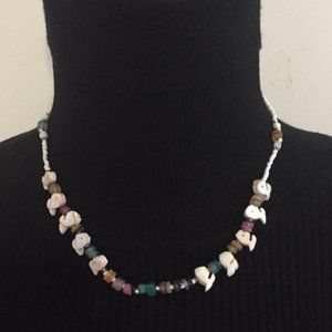 Vtg Mother Pearls Stone Dolphins Necklace